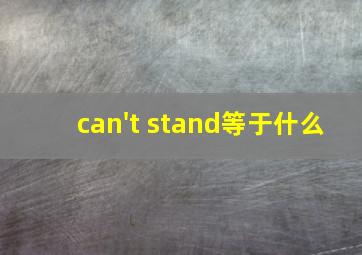 can't stand等于什么